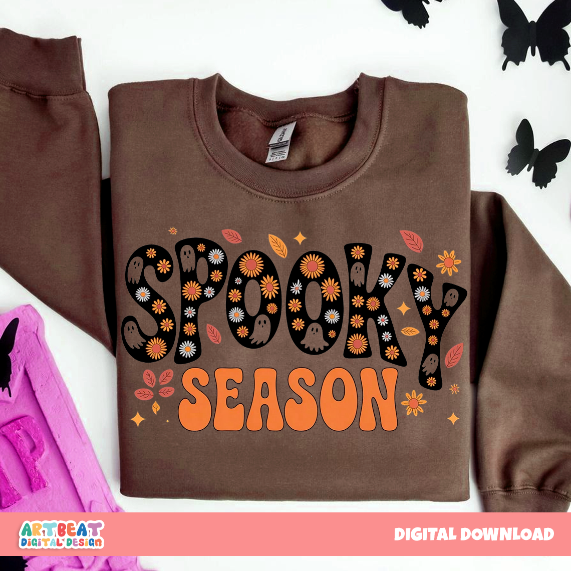 Howdy Western Halloween PNG SVG, Cowboy Ghost Pumpkin Clipart, Retro Spooky Season Digital Download for Shirts, Stickers & Sublimation