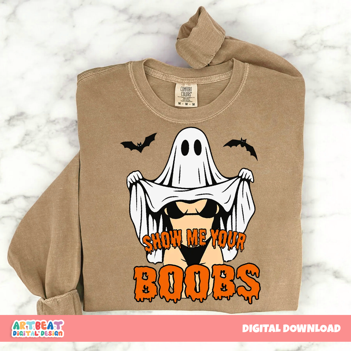 Show Me Your Boobs Halloween PNG SVG, Funny Ghost Shirt Design, Adult Halloween Sublimation Clipart, Spooky Season Digital Download