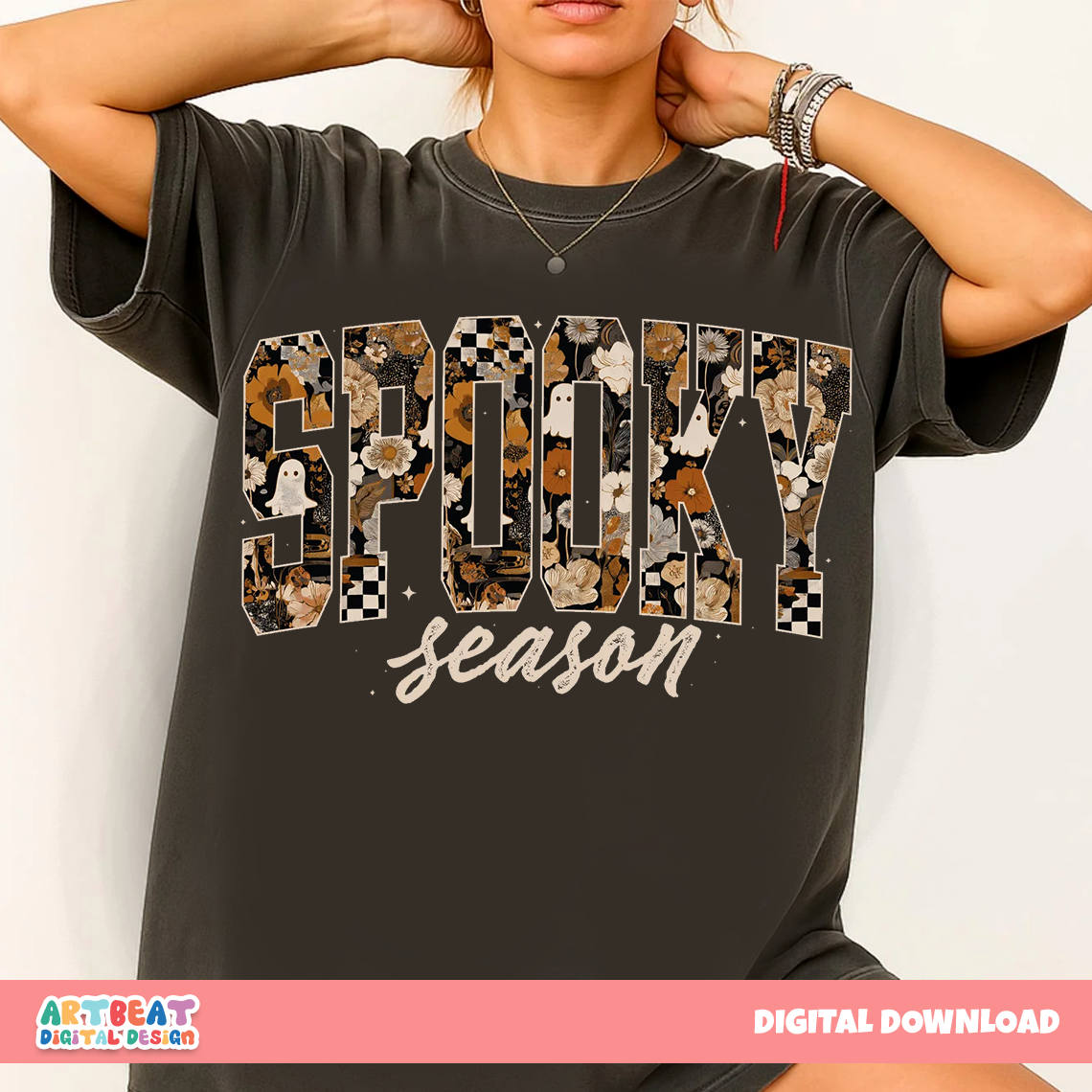 Spooky Season Pumpkin PNG SVG, Cute Halloween Clipart, Retro Pumpkin Sublimation for Shirts, Stickers, Mugs, Fall Crafts & Decor