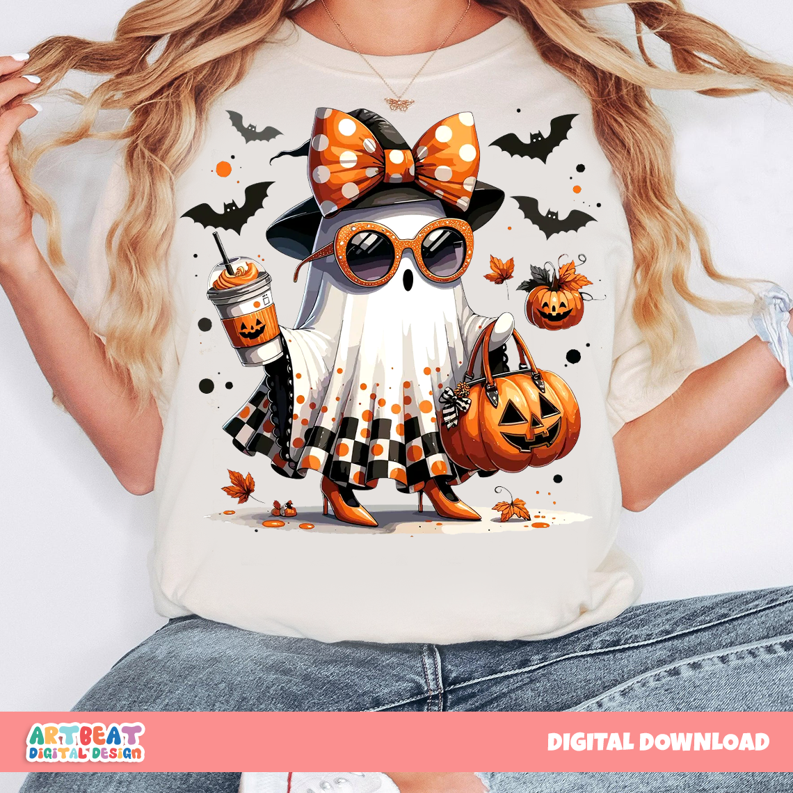 Ghost Pumpkin Season Halloween PNG SVG, Fall Pumpkin Patch Sublimation, Autumn Spooky Season Shirt Design, Cricut Cut File Digital Download