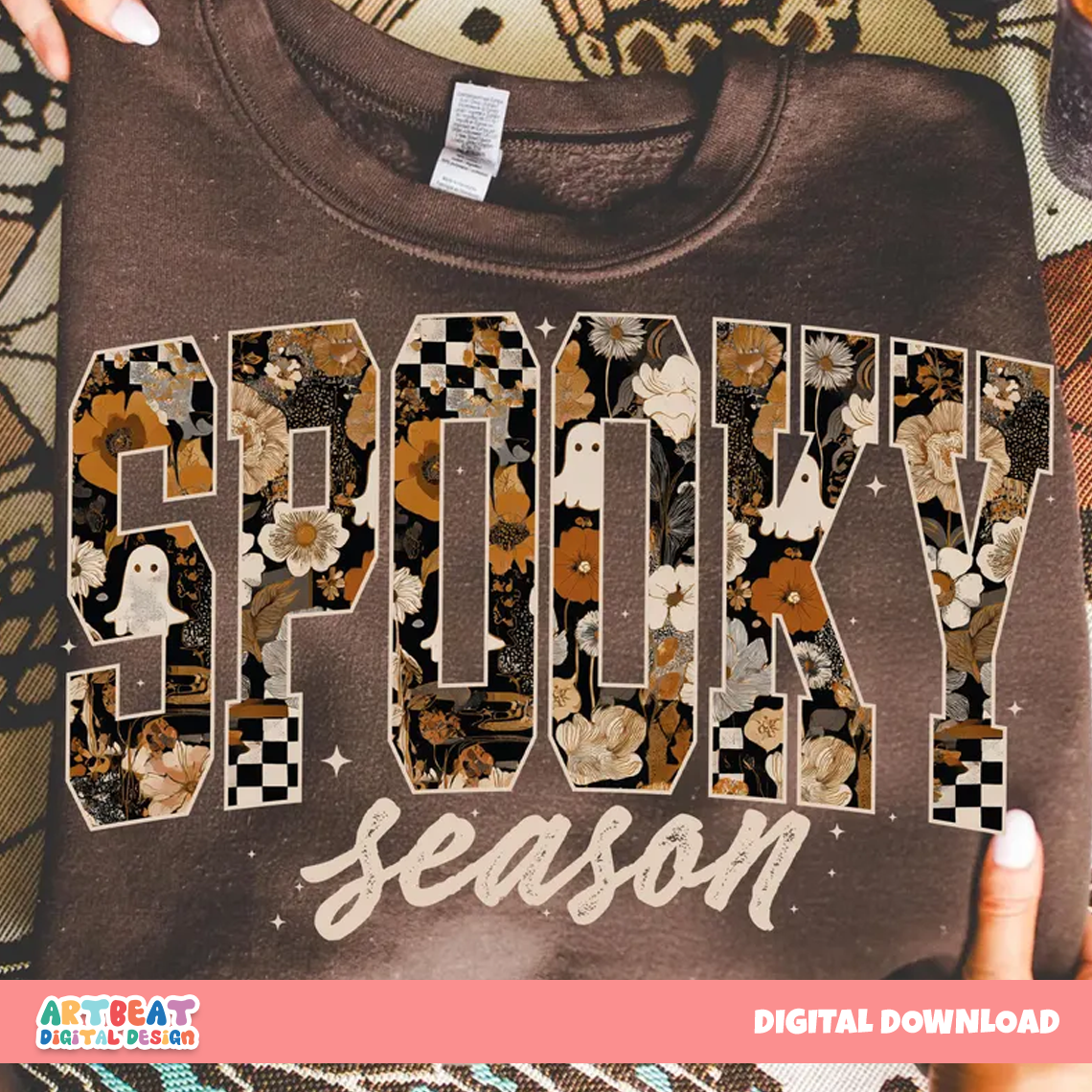Spooky Season Pumpkin PNG SVG, Cute Halloween Clipart, Retro Pumpkin Sublimation for Shirts, Stickers, Mugs, Fall Crafts & Decor