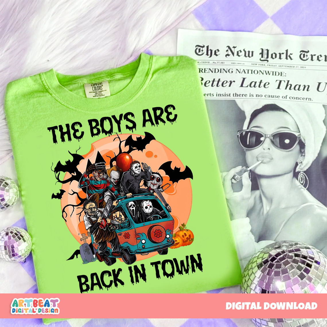 The Boys Are Back In Town Halloween PNG SVG, Spooky Ghost Pumpkin Design, Funny Halloween Shirt Sublimation, Cricut Cut File Download