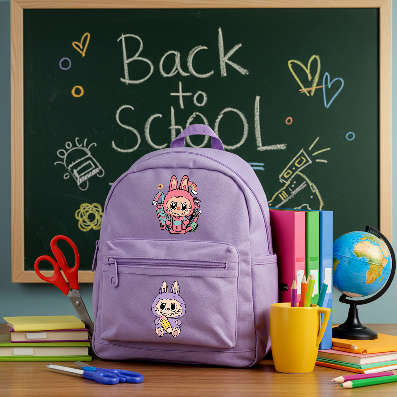 Labubu Back to School 2025 SVG PNG Bundle | Cute Monster Kids Clipart | Bunny Costume School Supplies | Teacher Cricut File Digital Download