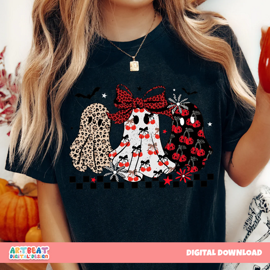 Cute Boo Ghost PNG SVG, Coquette Halloween Clipart, Retro Bow Ghost PNG, Fall Pumpkin Sublimation, Spooky Season Digital Download