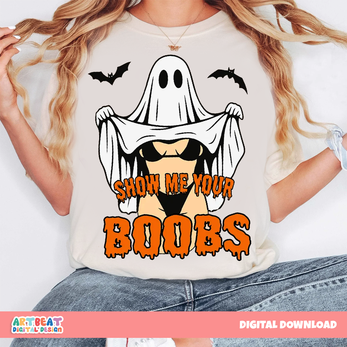 Show Me Your Boobs Halloween PNG SVG, Funny Ghost Shirt Design, Adult Halloween Sublimation Clipart, Spooky Season Digital Download