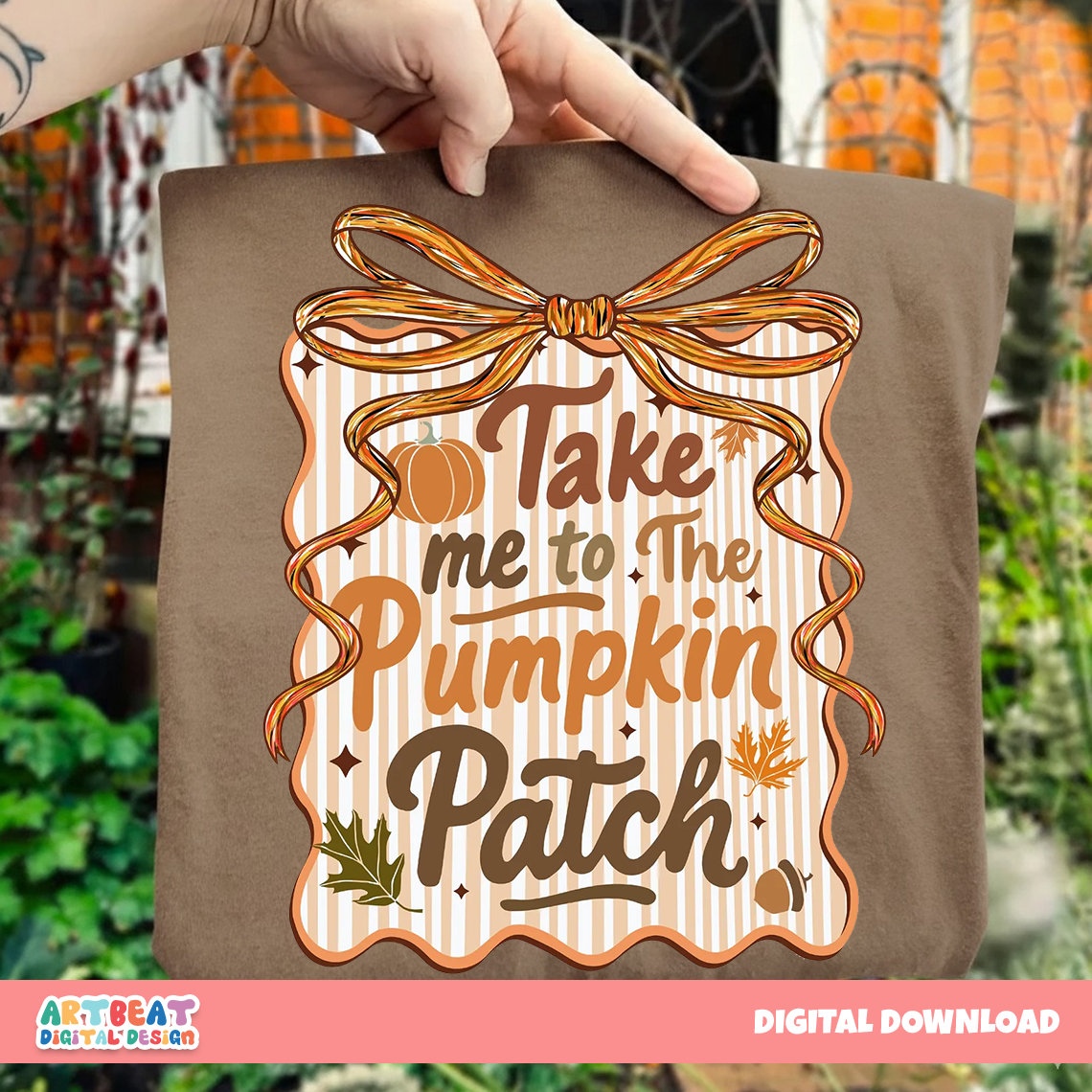 Take Me To The Pumpkin Halloween PNG SVG, Cute Fall Shirt Design, Pumpkin Patch Sublimation, Retro Autumn Cricut Silhouette Cut File