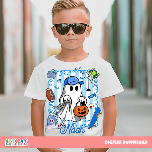 Halloween Kids Name PNG SVG, Custom Ghost Pumpkin Clipart, Cute Digital Download for Shirts, Stickers & Gifts, Boys and Girls, Kids Gift