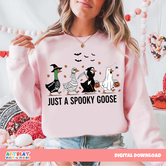 Halloween Spooky Goose PNG SVG, Funny Goose Clipart, Retro Halloween Sublimation, Digital Download for Shirts, Stickers & Crafts