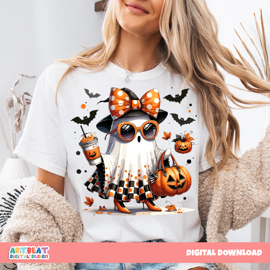 Ghost Pumpkin Season Halloween PNG SVG, Fall Pumpkin Patch Sublimation, Autumn Spooky Season Shirt Design, Cricut Cut File Digital Download