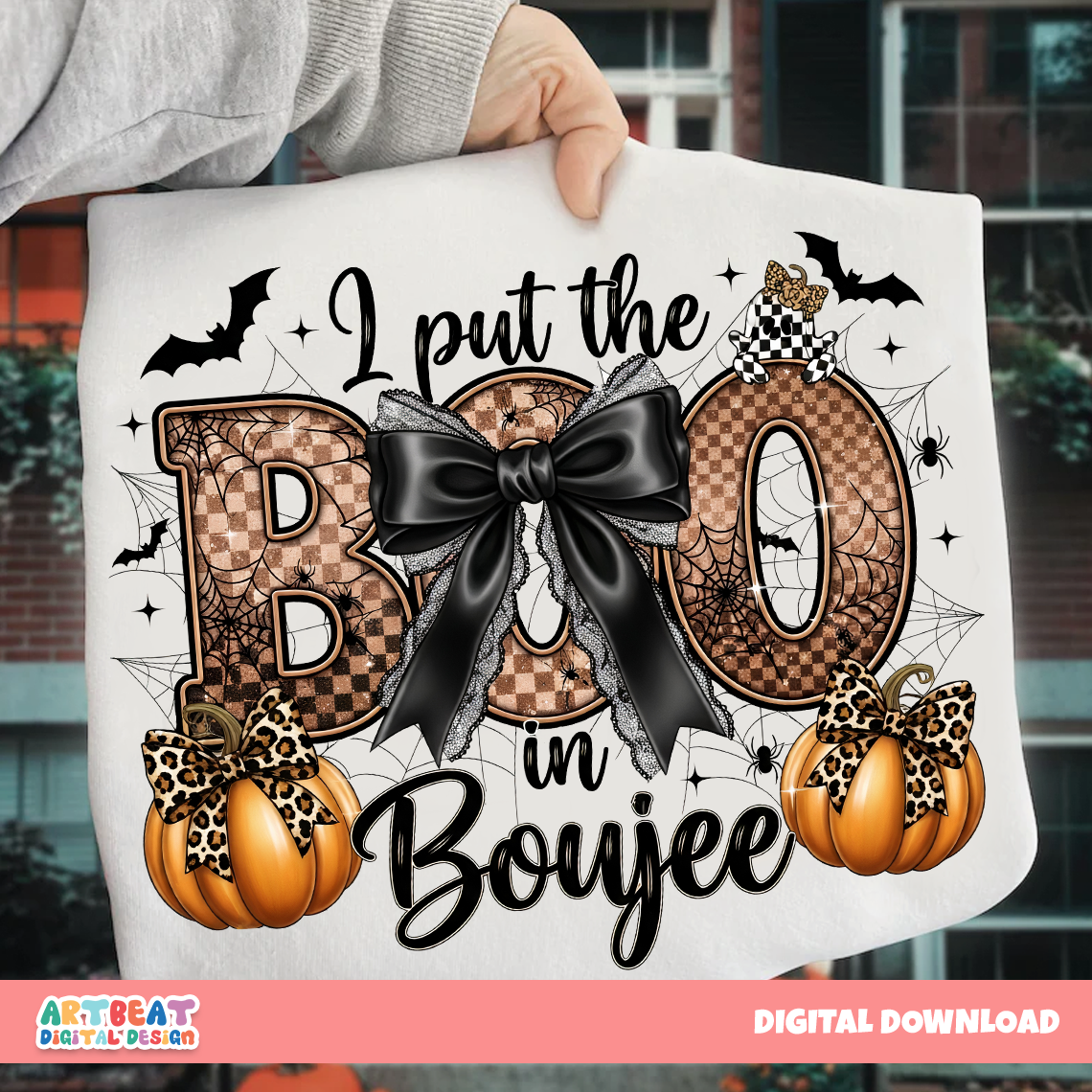 I Put The Boo in Boujee PNG SVG, Funny Boujee Ghost Halloween Shirt Design, Spooky Season Sublimation, Cricut Silhouette Files-Digital File