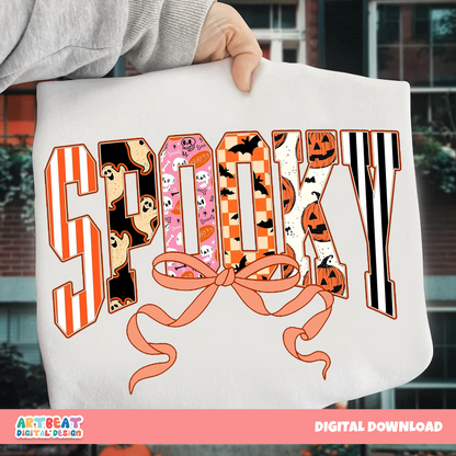 Spooky Season PNG SVG, Cute Halloween Clipart, Retro Pumpkin Sublimation for Shirts, Stickers, Mugs, Fall Crafts, Decor Pumpkin Digital File
