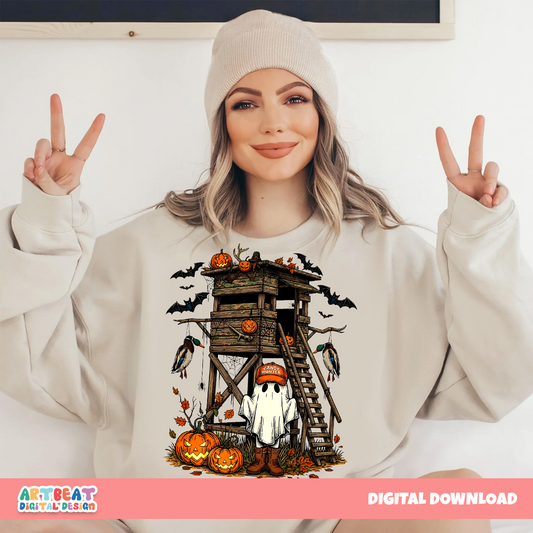 Candy Hunter Halloween Ghosts PNG SVG, Trick or Treat Clipart, Cute Spooky Season Sublimation, Cricut Silhouette Files