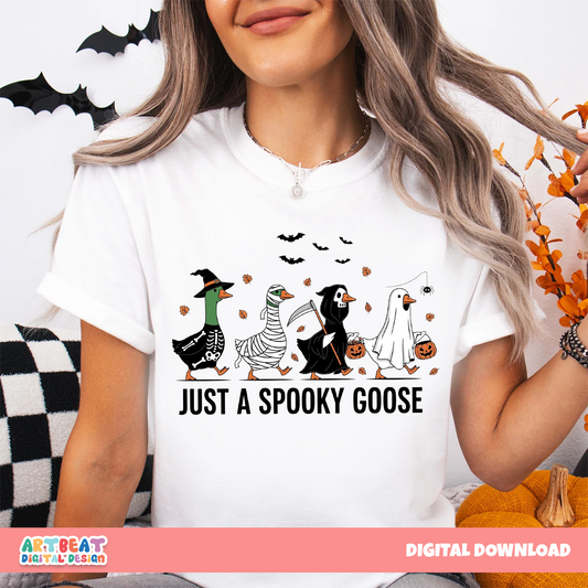 Halloween Spooky Goose PNG SVG, Funny Goose Clipart, Retro Halloween Sublimation, Digital Download for Shirts, Stickers & Crafts