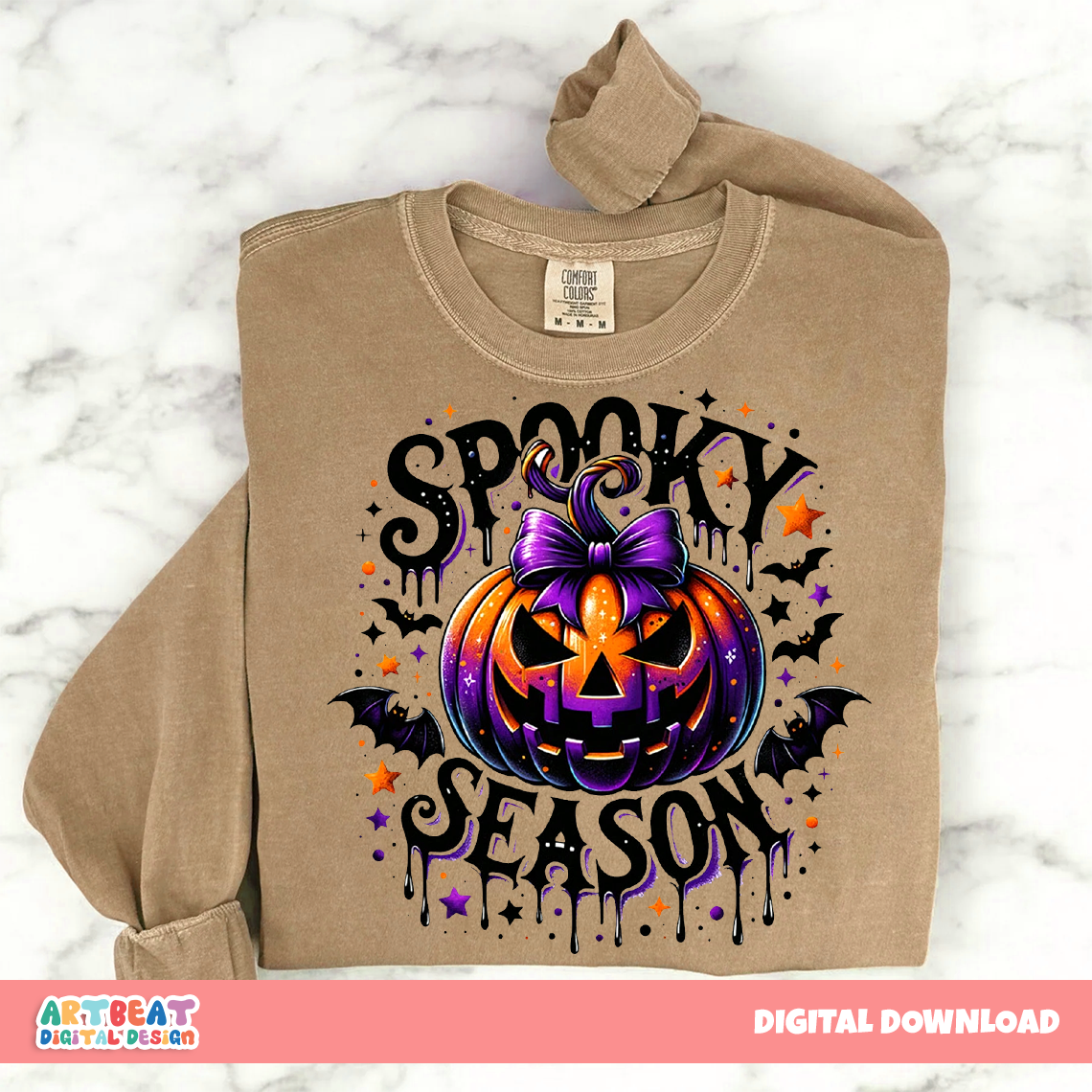 Spooky Season Pumpkin PNG SVG, Cute Halloween Clipart, Retro Pumpkin Sublimation for Shirts, Stickers, Mugs, Fall Crafts & Decor