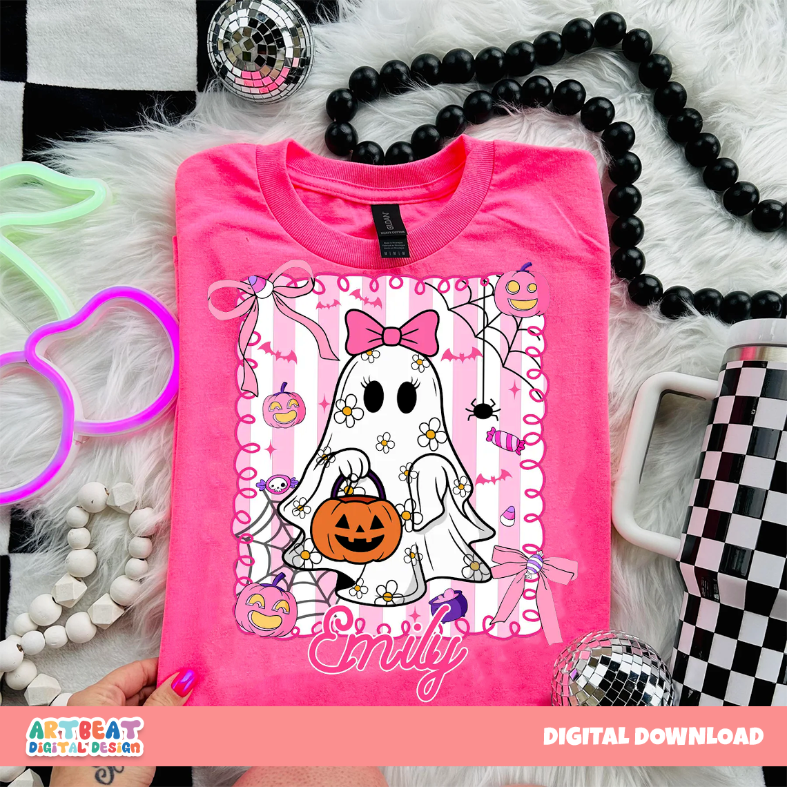 Halloween Kids Name PNG SVG, Custom Ghost Pumpkin Clipart, Cute Digital Download for Shirts, Stickers & Gifts, Boys and Girls, Kids Gift