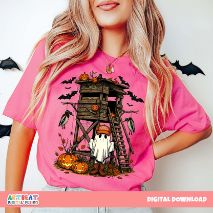 Candy Hunter Halloween Ghosts PNG SVG, Trick or Treat Clipart, Cute Spooky Season Sublimation, Cricut Silhouette Files