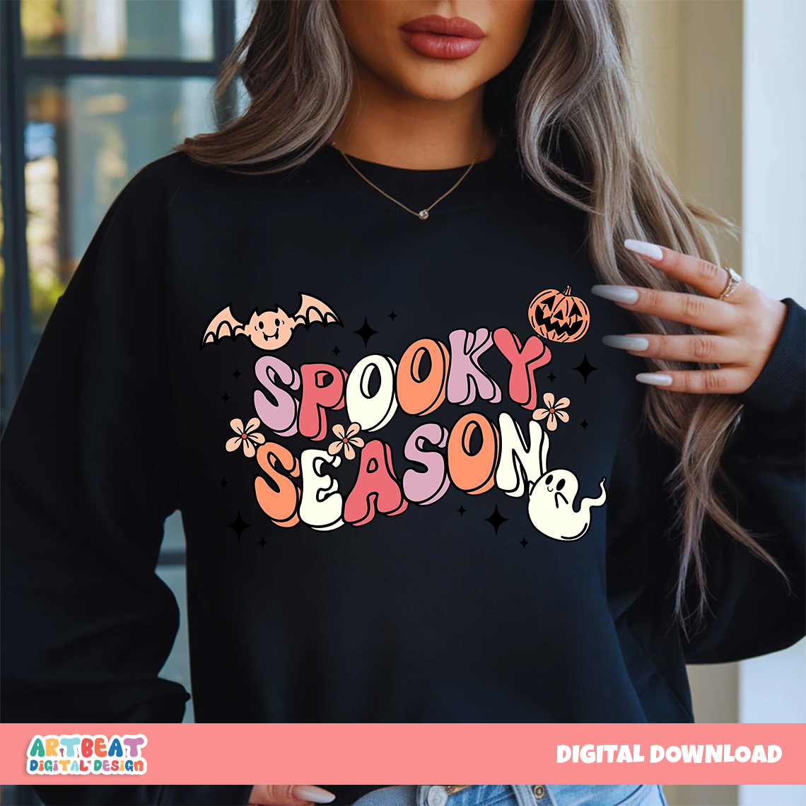 Spooky Season Pumpkin PNG SVG, Cute Halloween Clipart, Retro Pumpkin Sublimation for Shirts, Stickers, Mugs, Fall Crafts & Decor
