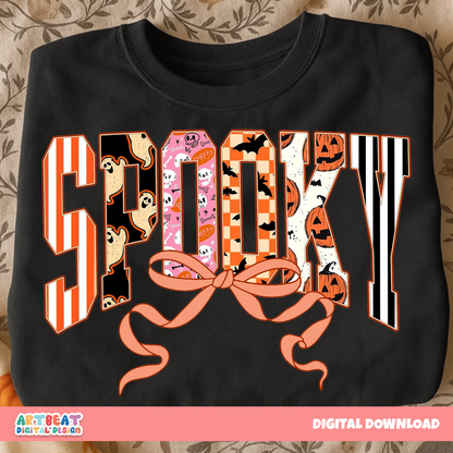 Spooky Season PNG SVG, Cute Halloween Clipart, Retro Pumpkin Sublimation for Shirts, Stickers, Mugs, Fall Crafts, Decor Pumpkin Digital File