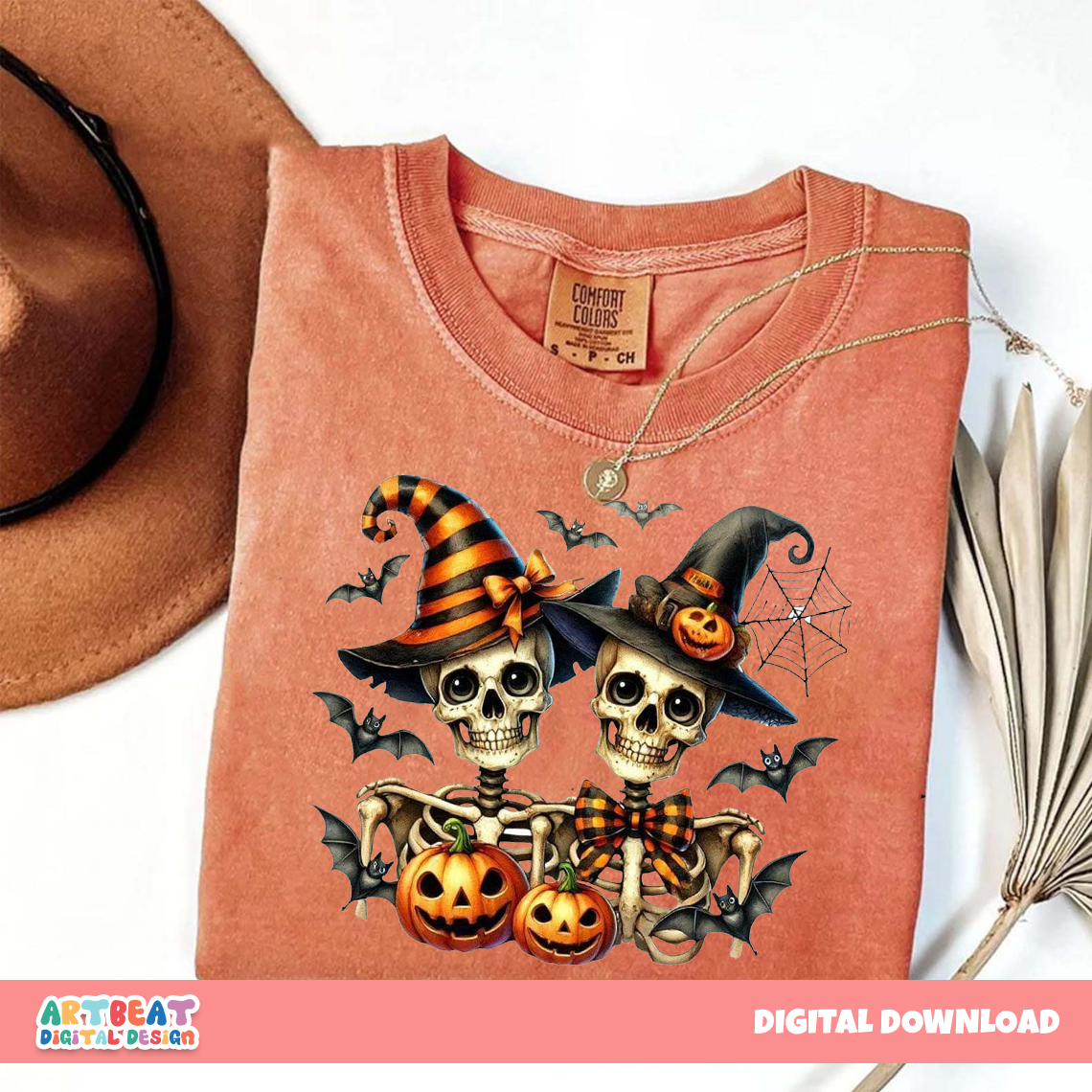 Halloween Couple Skeleton PNG SVG, Spooky Digital Download, Cute Halloween Clipart, Skeleton Shirt Design, Halloween Sublimation Art
