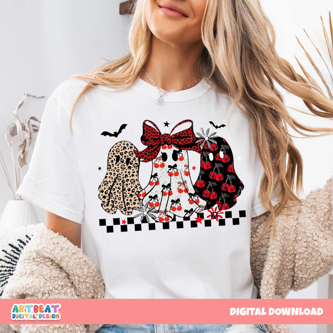 Cute Boo Ghost PNG SVG, Coquette Halloween Clipart, Retro Bow Ghost PNG, Fall Pumpkin Sublimation, Spooky Season Digital Download