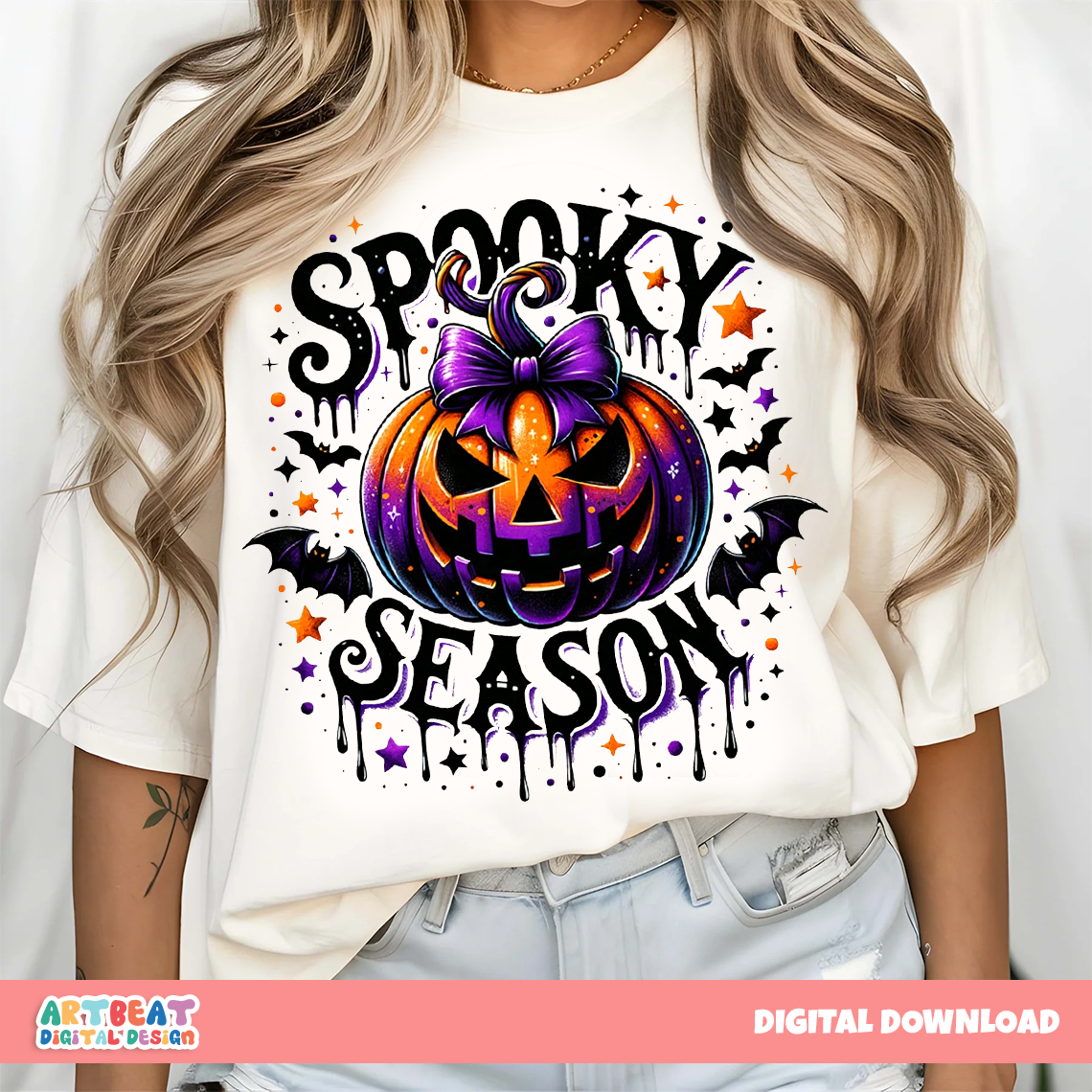 Spooky Season Pumpkin PNG SVG, Cute Halloween Clipart, Retro Pumpkin Sublimation for Shirts, Stickers, Mugs, Fall Crafts & Decor