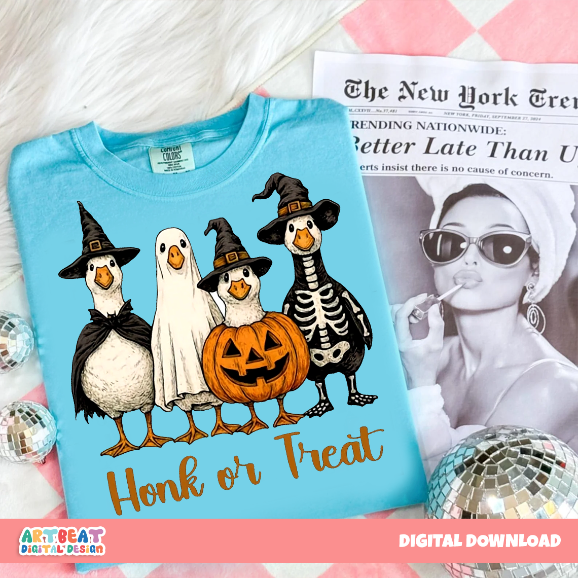 Halloween Honk or Treat PNG SVG, Funny Goose Duck Halloween Shirt Design, Spooky Season Sublimation, Cricut Cut File Digital Download