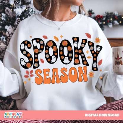 Howdy Western Halloween PNG SVG, Cowboy Ghost Pumpkin Clipart, Retro Spooky Season Digital Download for Shirts, Stickers & Sublimation