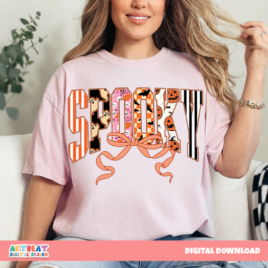 Spooky Season PNG SVG, Cute Halloween Clipart, Retro Pumpkin Sublimation for Shirts, Stickers, Mugs, Fall Crafts, Decor Pumpkin Digital File