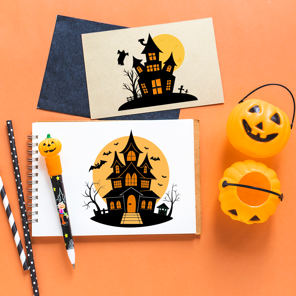 Halloween Haunted House Clipart Bundle | Scary Haunted House SVG PNG JPG Pdf | Spooky Halloween Digital Download for Cricut & Sublimation