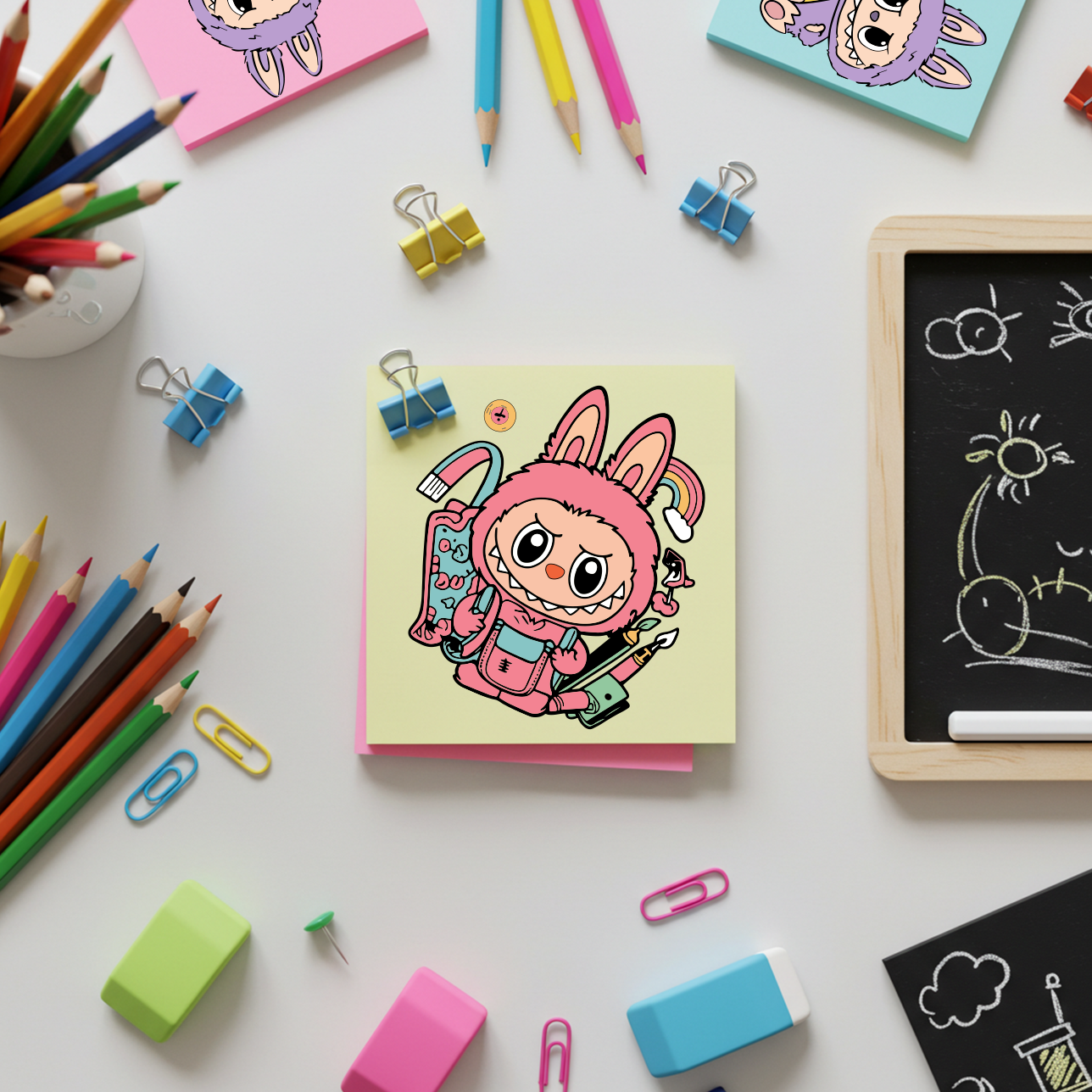 Labubu Back to School 2025 SVG PNG Bundle | Cute Monster Kids Clipart | Bunny Costume School Supplies | Teacher Cricut File Digital Download